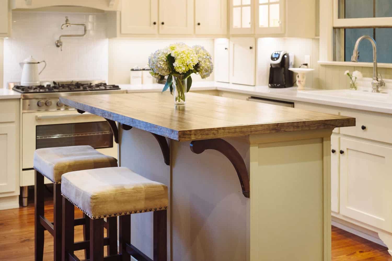 Kitchen island after renovation